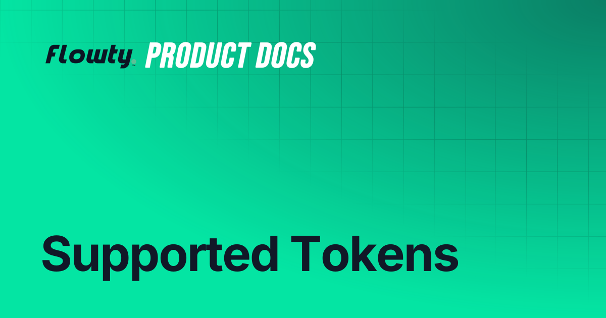 Supported Tokens | Flowty Product Docs